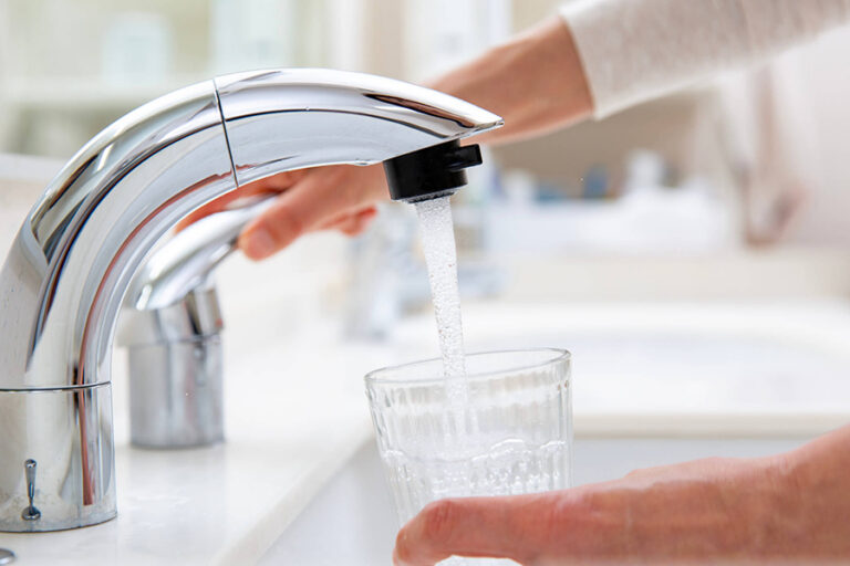 Water coming out of faucet