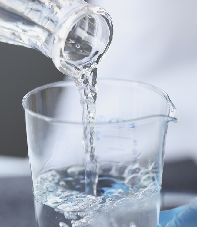 water testing in beaker