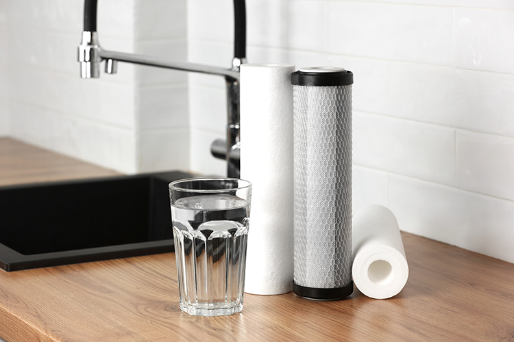 Water Filtration next to sink